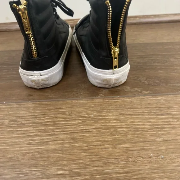 Womens High-Top Leather Vans - Picture 3 of 7